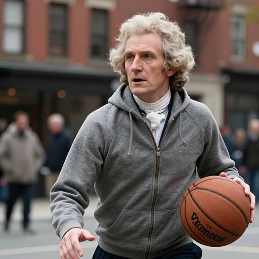 Thomas Jefferson Playing Street Basketball