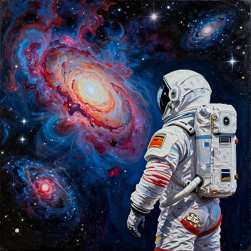 Mixed Media Space Explorer Artwork