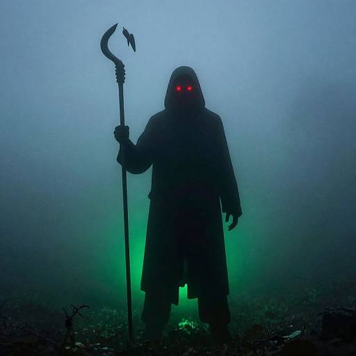 Ghostly Silhouette with Glowing Eyes