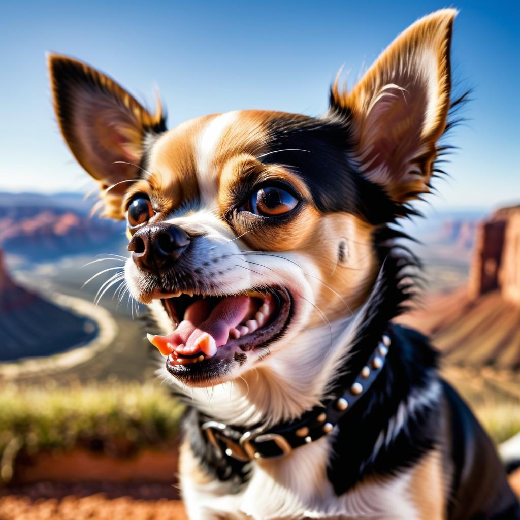 Intense Chihuahua with Dramatic Background