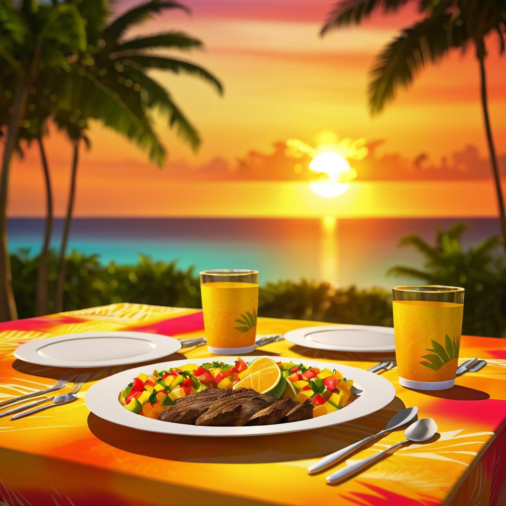 Tropical Dining Experience at Sunset