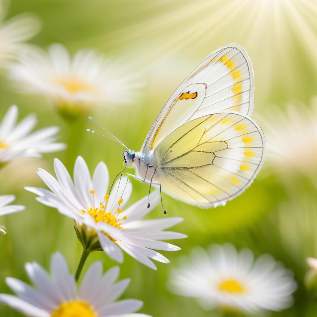 Delicate Butterfly on Flower Petal