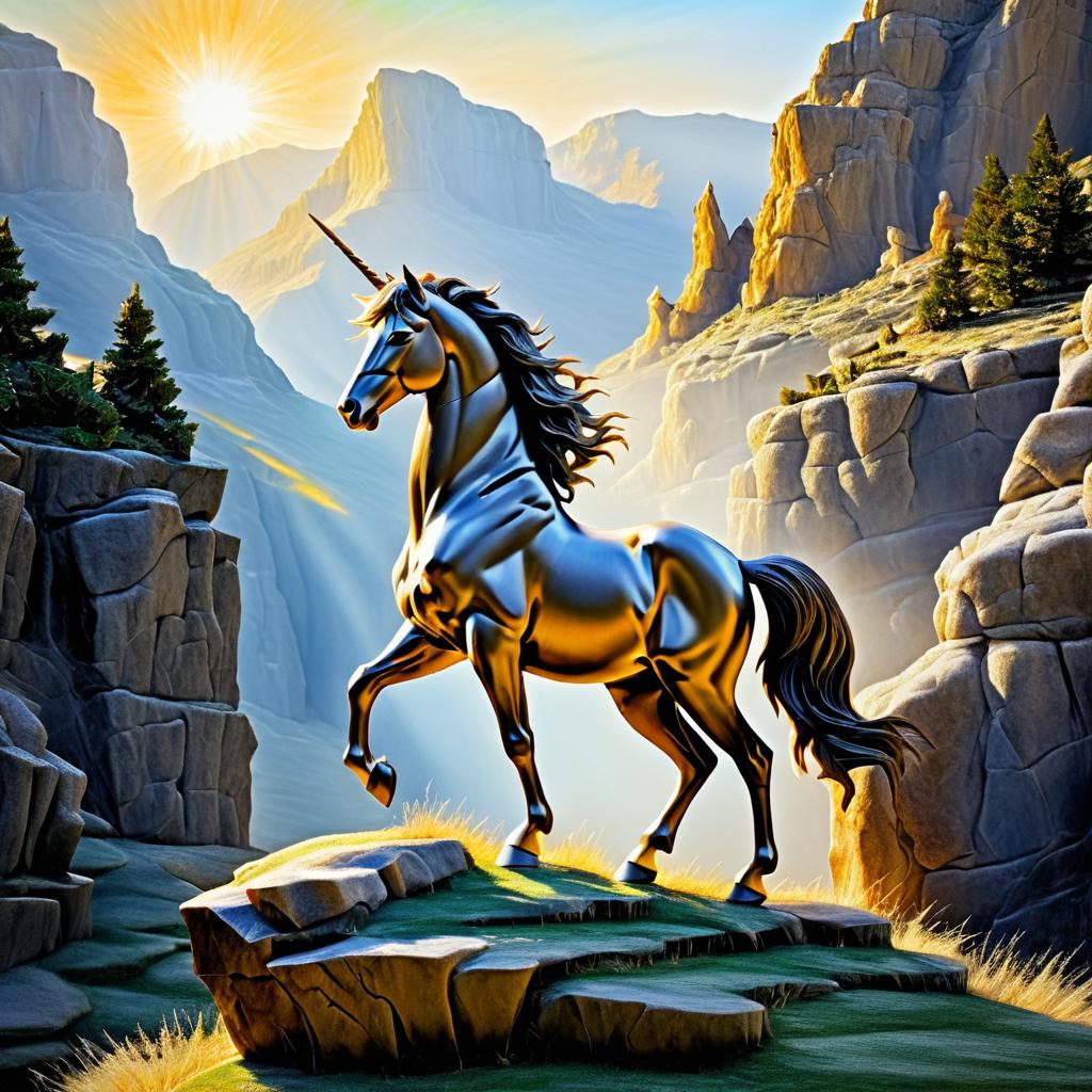 Majestic Stone Centaur in Ethereal Landscape