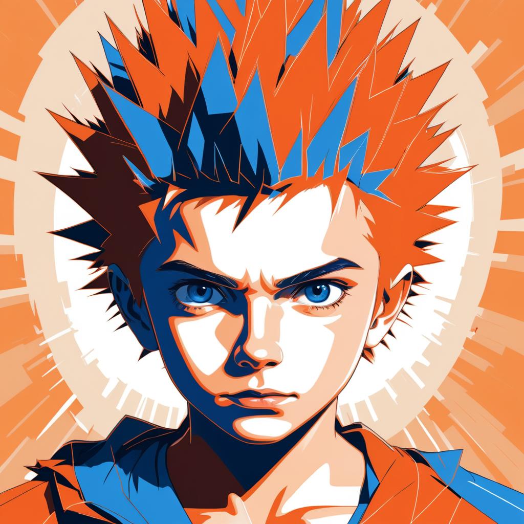 Young Boy with Spiky Hair Illustration