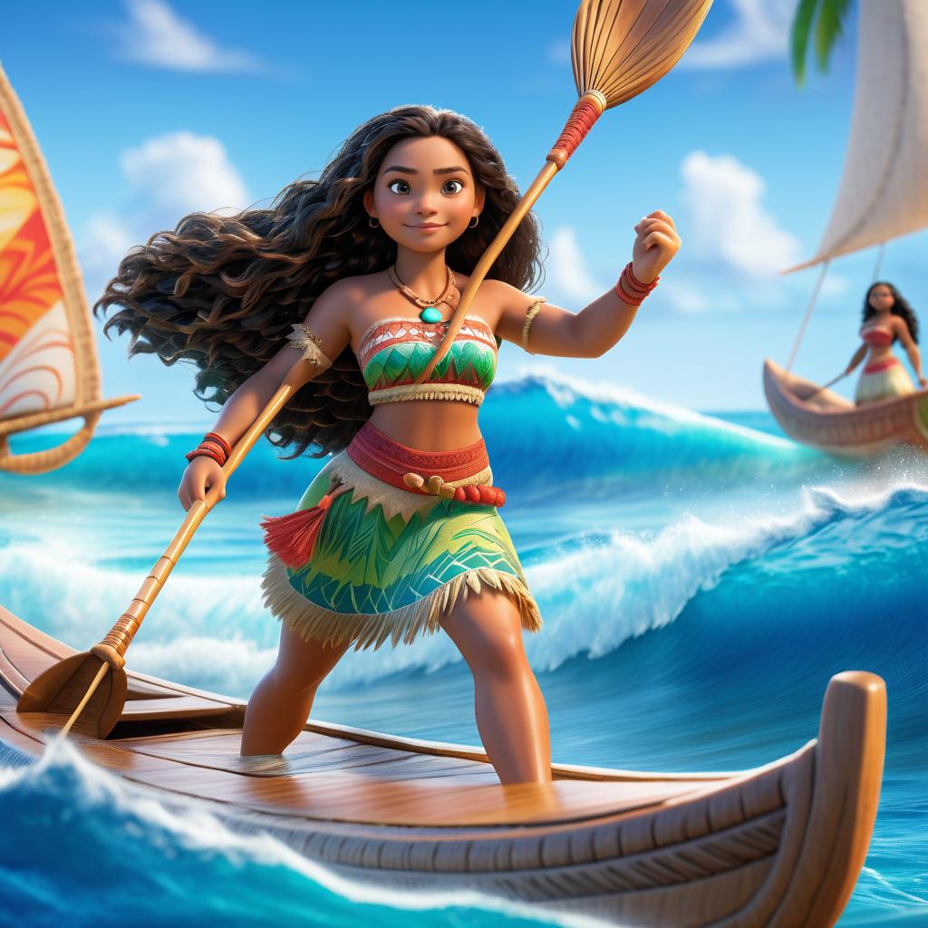 Moana Sailing Through Vibrant Oceanscape