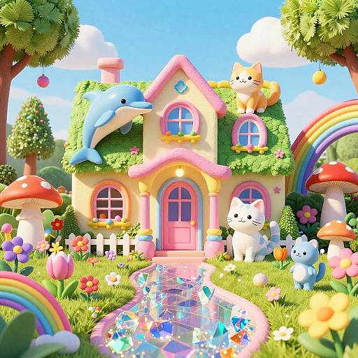 Whimsical Lisa Frank Fantasy House