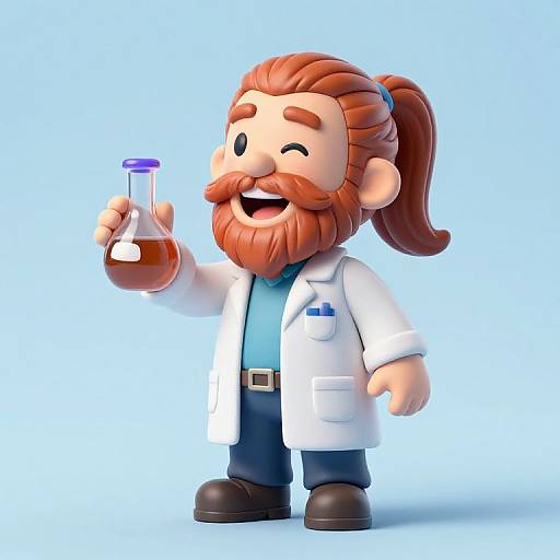 3D Vinyl Scientist Figurine Laughing