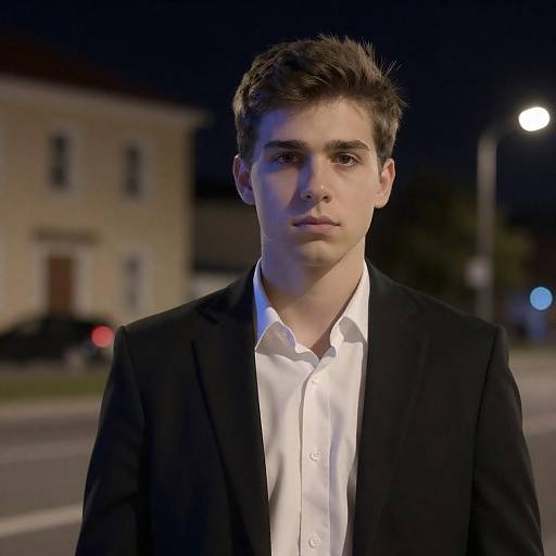 Nighttime Portrait of a Young Man