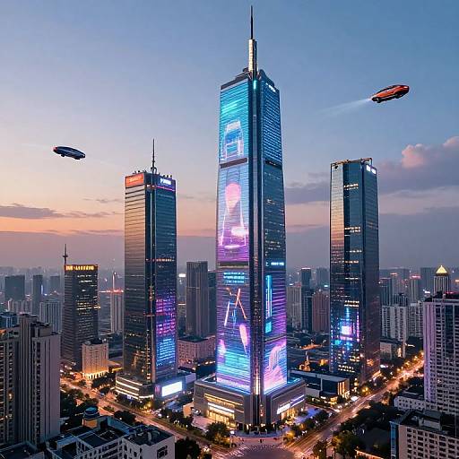 Futuristic Cityscape at Dusk