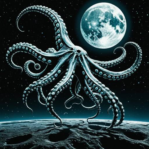 Alien Tentacular Creature on Lunar Surface