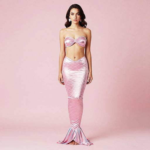Woman in Pink Mermaid Costume