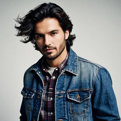 Man in Denim Jacket and Plaid Shirt