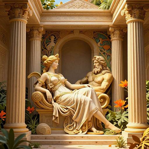 Ancient Greek Goddess in Art Nouveau Style