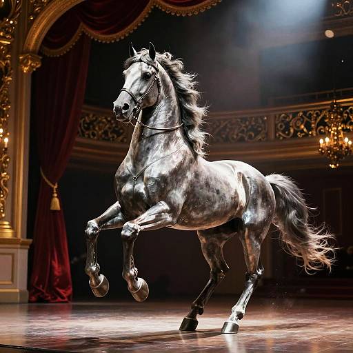 Steel-Gray Stallion’s Baroque Opera Performance