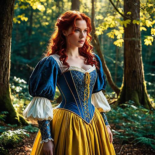 Evie Costume in Fantasy Forest Scene