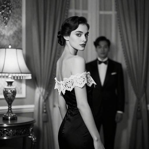 Elegant Vintage Portrait in Monochrome