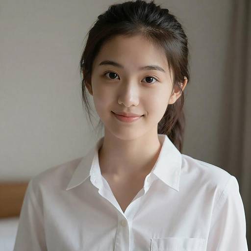 Lum Portrait: Luminous Smile in Room