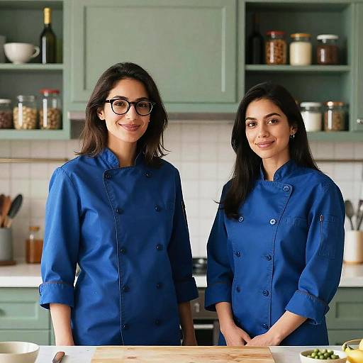 Two Women Chefs in Bright Kitchen