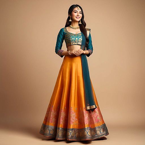 Excited Young Woman in Diwali Attire