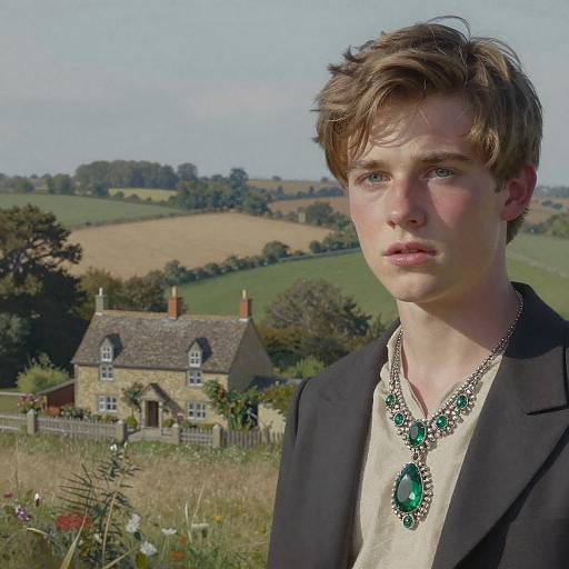 Serene English Cottage Landscape and Portrait