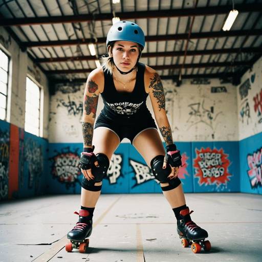 Fierce Roller Derby Athlete in Graffiti