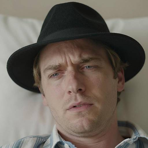 Concerned Man in Fedora Portrait