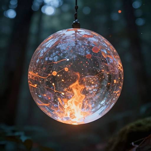 Luminous Ember Sphere in Forest