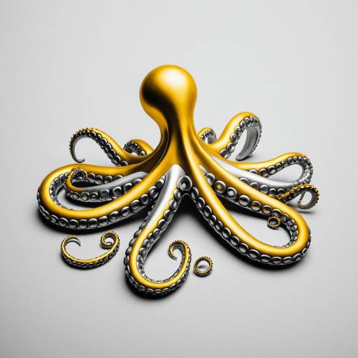 Golden and Silver Octopus Tentacle Sculpture