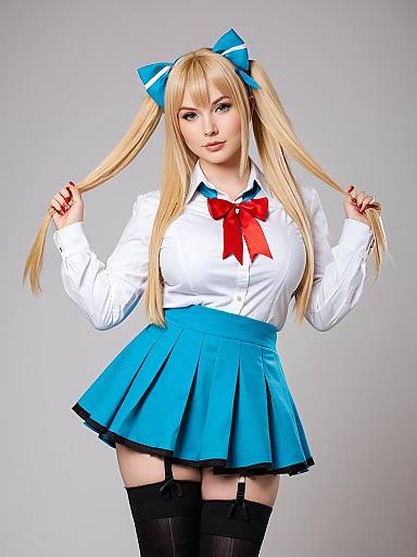 Lifestyle costume photo of Akai haato (1st costume). Cosplay clothes