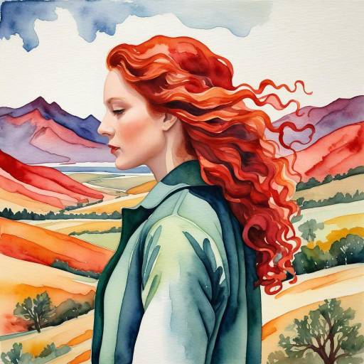 Vibrant Woman Merged with Landscape
