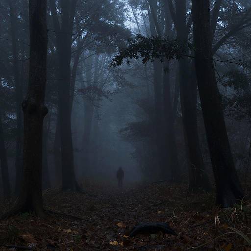 Misty Dark Forest in Storm