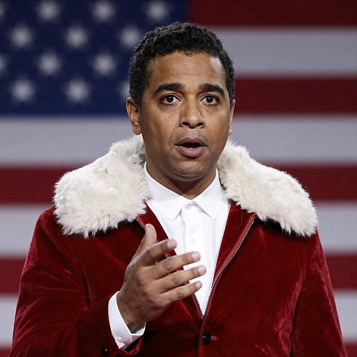 Surprised Man in Red Velvet Coat