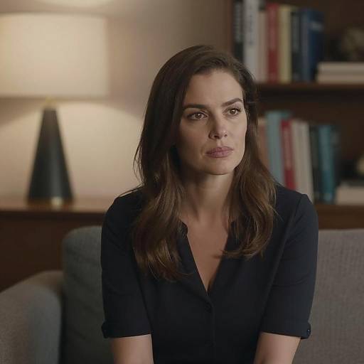 Dimly Lit Portrait of a Thoughtful Woman