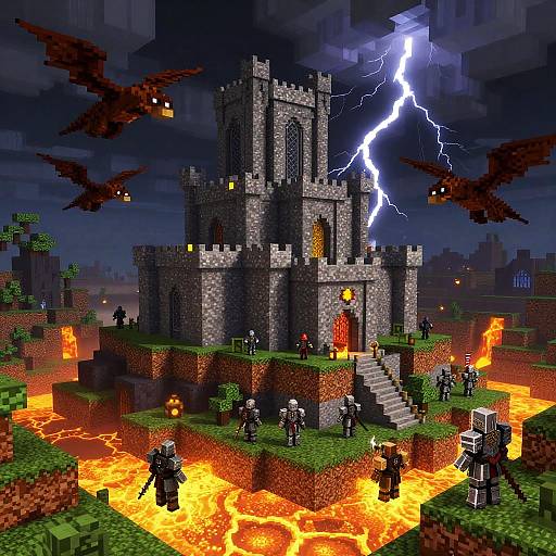 Pixel Fantasy Minecraft Castle Battle