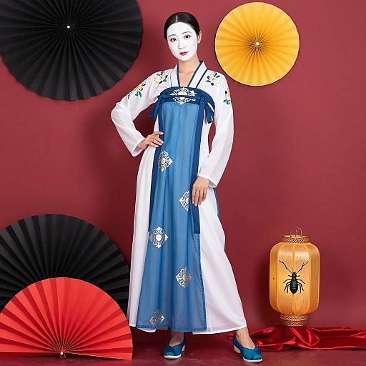 Elegant Asian Woman in Traditional Attire