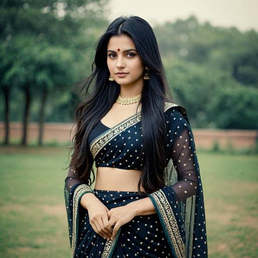 Elegant Designer Saree Outdoor Portrait