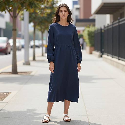 Casual Summer Dress on City Sidewalk