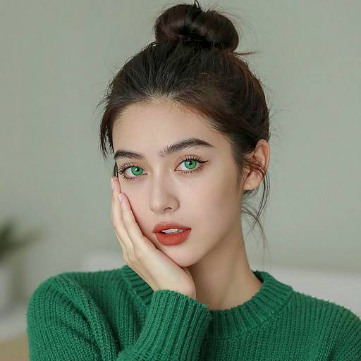 Elegant Portrait of a Woman in Green