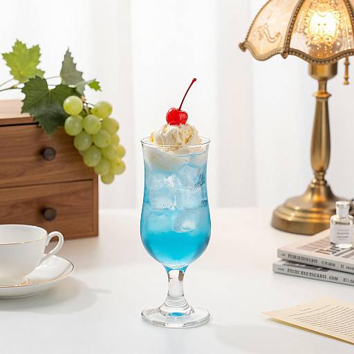 Refreshing Blue Drink Still Life Scene