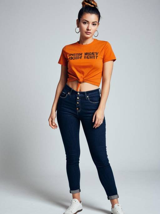 Young Woman in Casual Streetwear