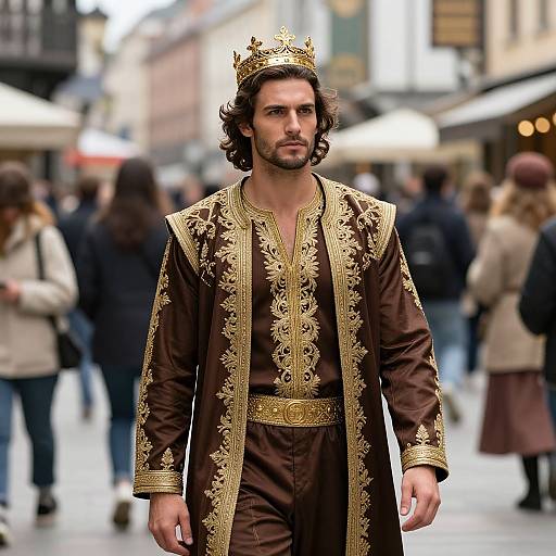 Commanding Man in Ornate Royal Attire