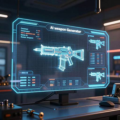 Futuristic AI Weapon Generator Interface