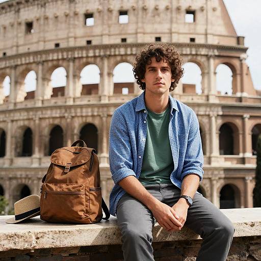 Contemplative Man at the Colosseum