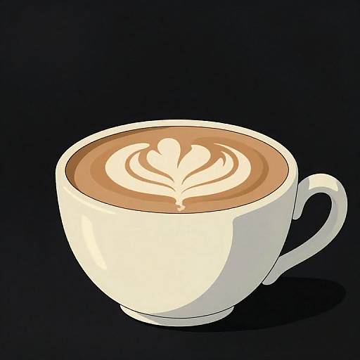 Studio Ghibli Style Cappuccino Close-Up