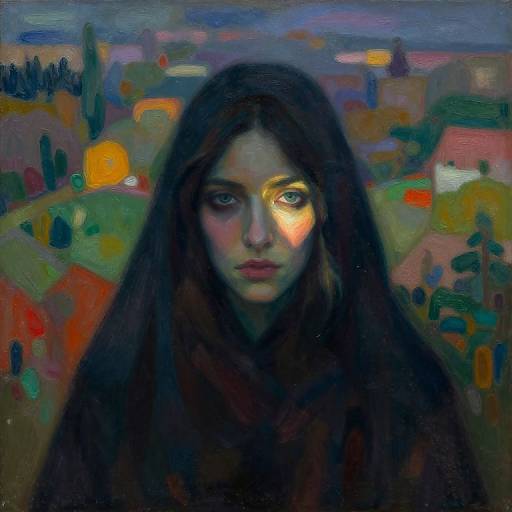 Enigmatic Surrealist Portrait in Darkness