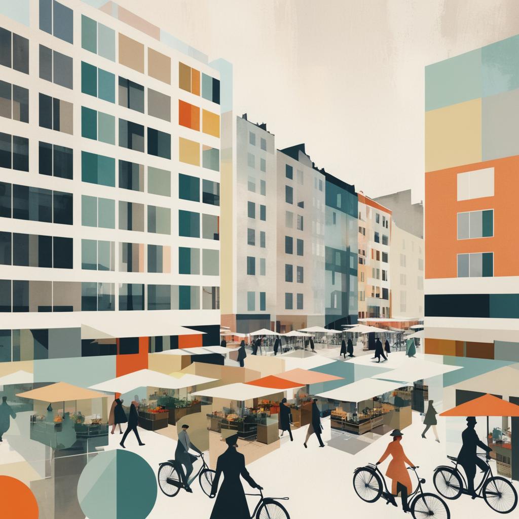 Bauhaus-Inspired Nostalgic Market Collage