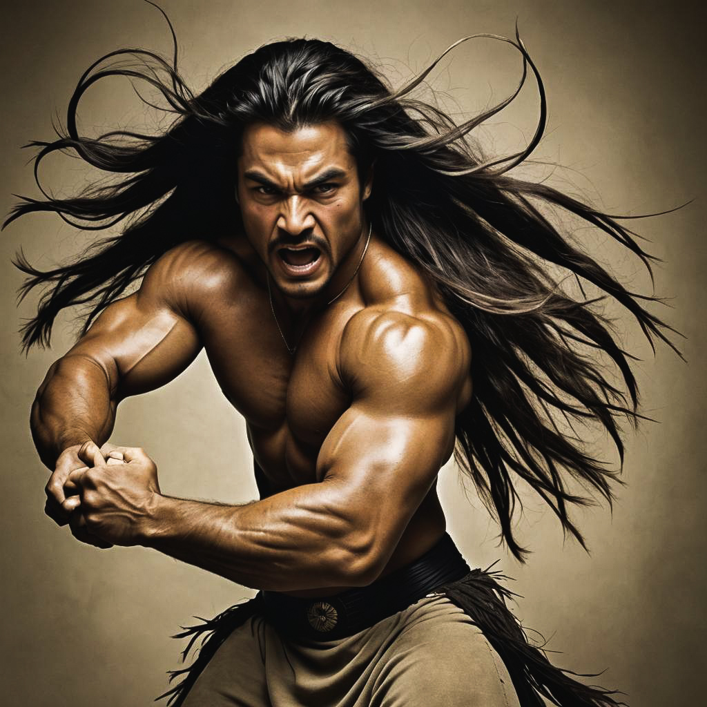 Haka Performer in Intense Studio Shoot