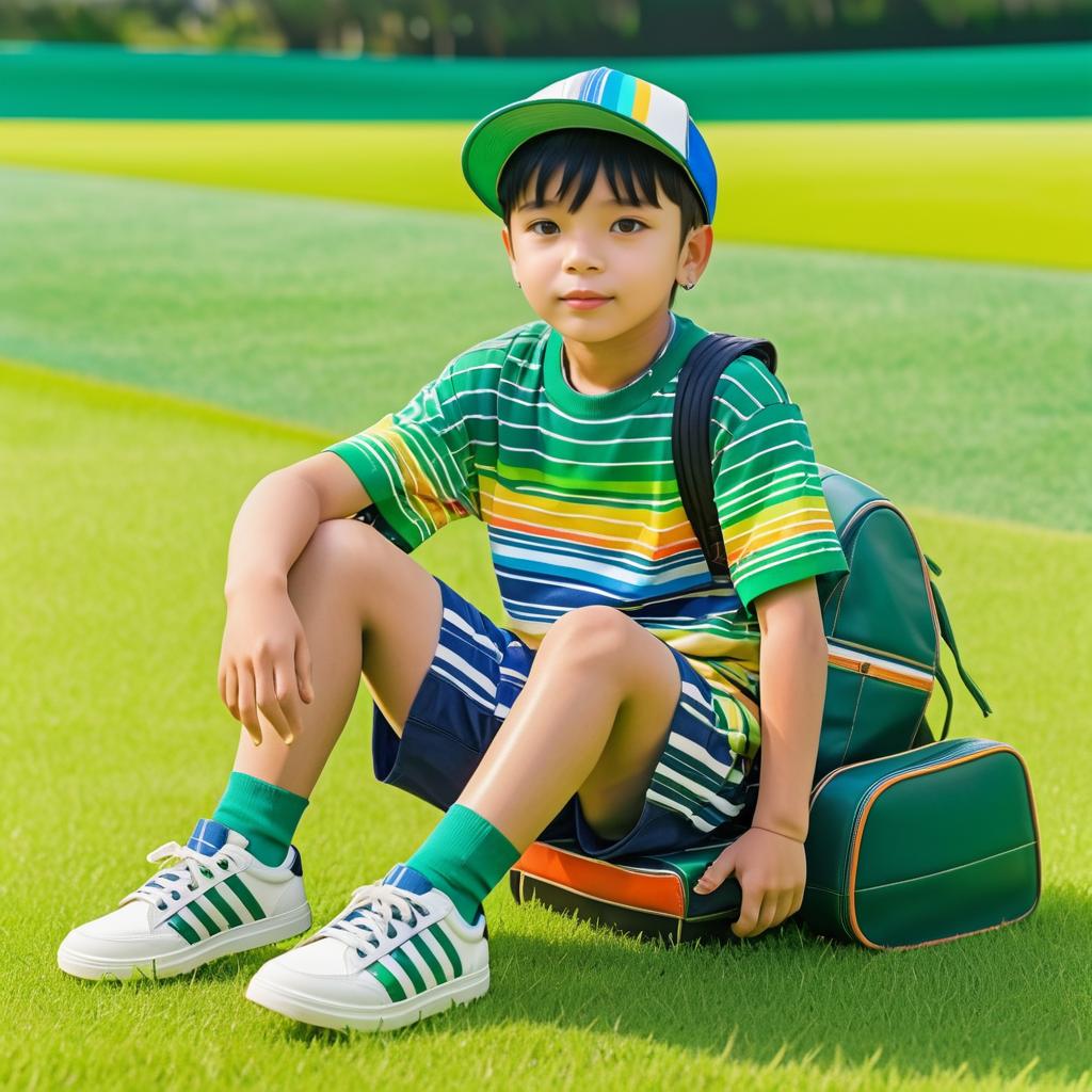 Energetic Young Boy in Sporty Style