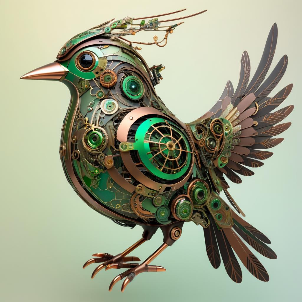 Steampunk Robotic Bird with Circuitry