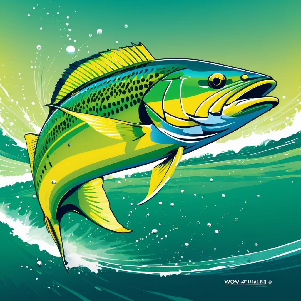 Bold Vector Logo of Mahi-Mahi Fish